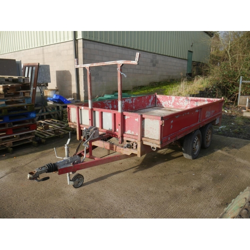 4 - TANDEM AXLE DROP SIDE BUILDERS TRAILER WITH RAMPS