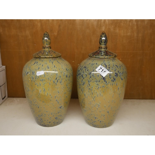 715 - 2 CERAMIC LIDDED JARS