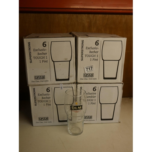 717 - 4 BOXES OF PINT GLASSES