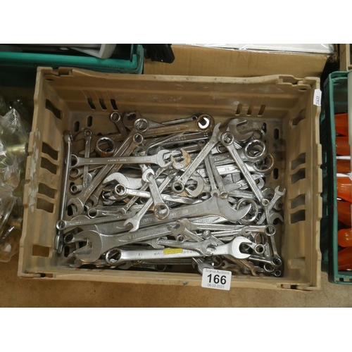 166 - BOX OF SPANNERS