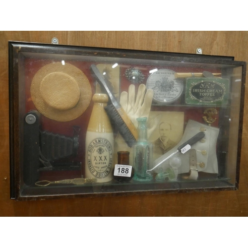 188 - DISPLAY CASE & COLLECTABLES