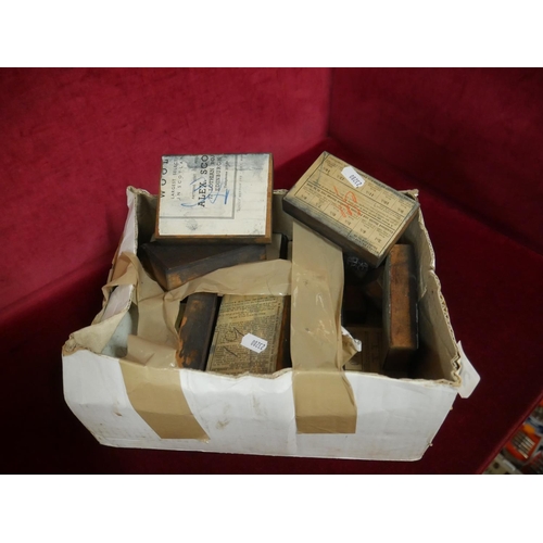 203 - BOX OF OLD PRINTING BLOCKS