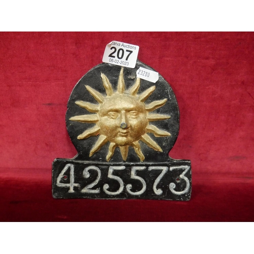 207 - SUN FIRE INSURANCE PLAQUE