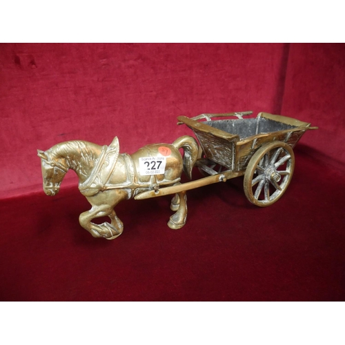 227 - BRASS HORSE & CART