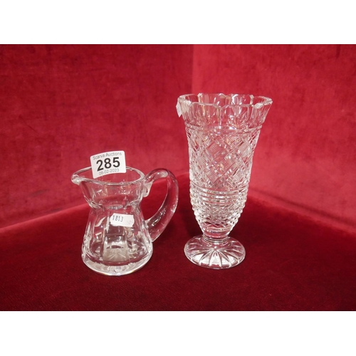 285 - WATERFORD SMALL JUG & VASE