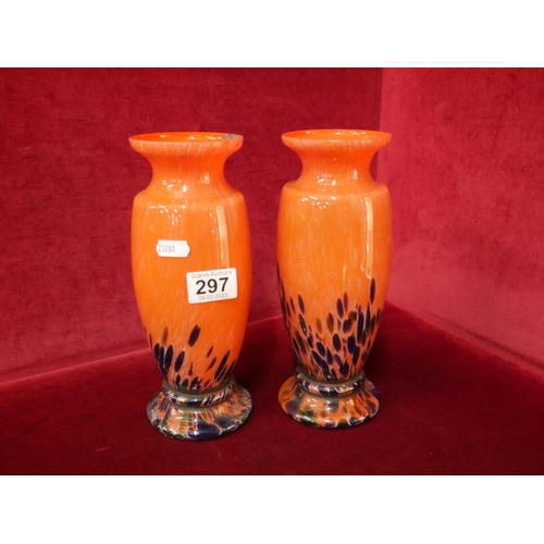 297 - PAIR OF MURANO STYLE VASES