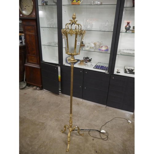 306 - BRASS LANTERN STANDARD LAMP