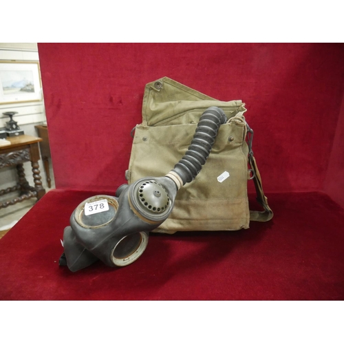 378 - WWII GAS MASK & BAG