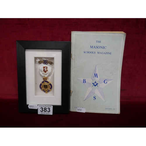 383 - MASONIC MEDAL & MAGAZINE