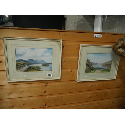 386 - PAIR OF FRAMED WATERCOLOURS GEORGE TREVOR