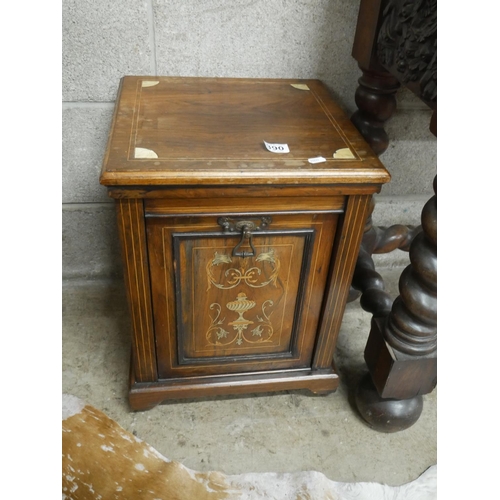 390 - VICTORIAN ROSEWOOD INLAID COAL SCUTTLE