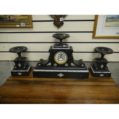 396 - SLATE CLOCK SET