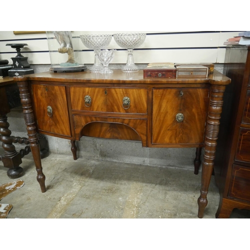 403 - GEORGIAN MAHOGANY BOW FRONT SIDEBOARD