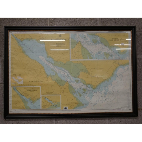 426 - FRAMED CARLINGFORD LOUGH MAP