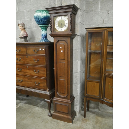 435 - OAK WESTMINSTER CHIME LONG CASE CLOCK