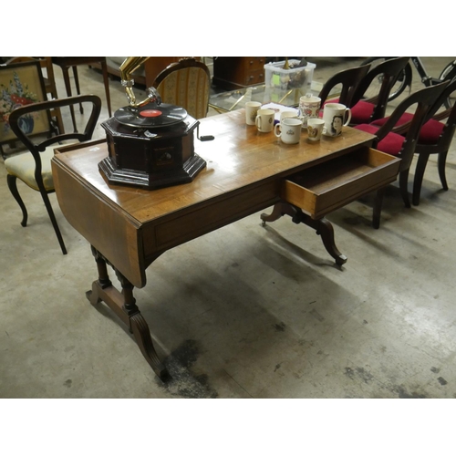 459 - REGENCY ROSEWOOD CROSS BANDED SOFA TABLE