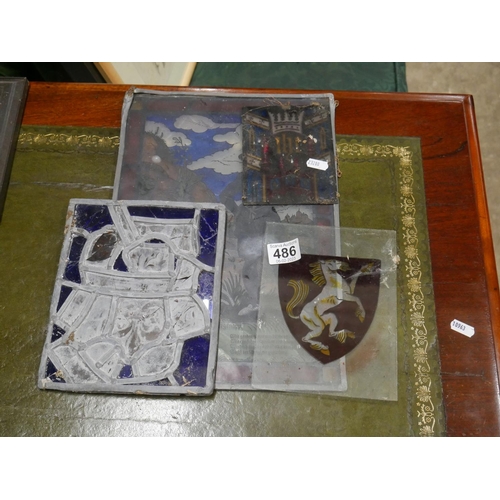 486 - LOT OF STAINED GLASS