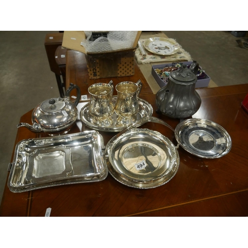 494 - LOT OF SILVER PLATE