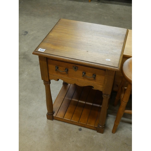 620 - HARDWOOD ONE DRAWER LAMP TABLE