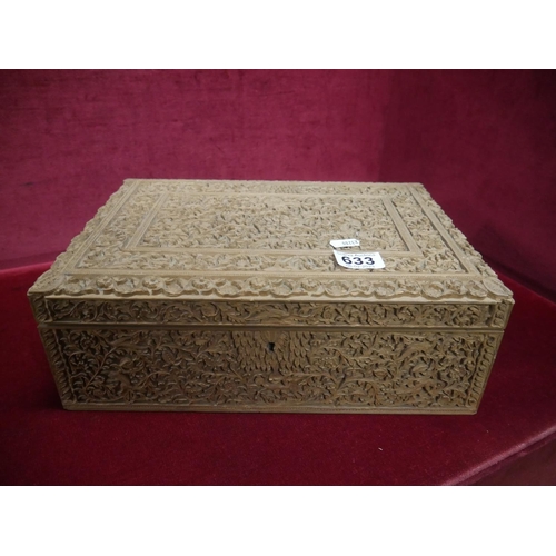 633 - CARVED WOODEN BOX