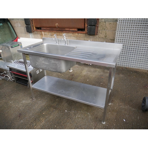 107 - STAINLESS STEEL SINK UNIT