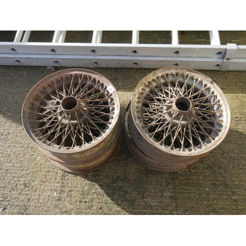 26 - 4 ANTIQUE SPOKED WHEEL RIMS