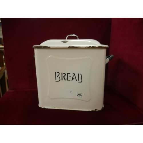 294 - ENAMEL BREAD BIN