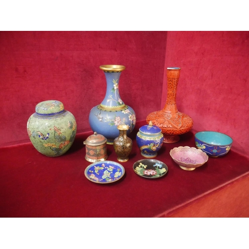 306 - LOT OF CLOISONNE ITEMS