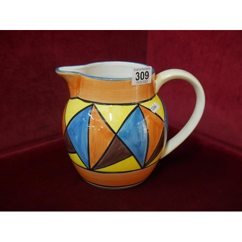 309 - CLARICE CLIFF STYLE JUG