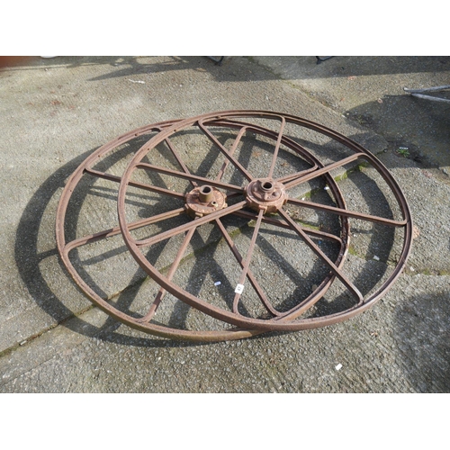 47 - 2 LARGE STEEL WHEELS