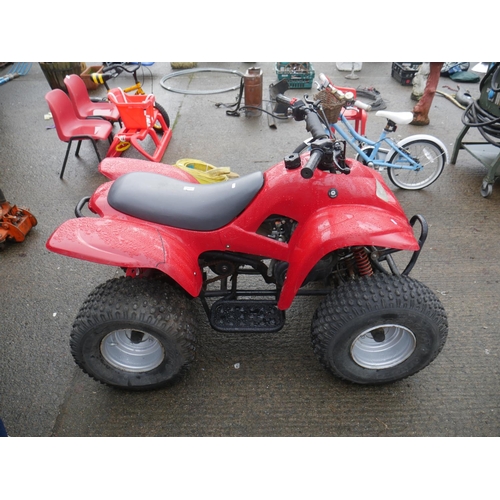 106 - CHILDS 100cc PETROL QUAD - NEEDS ATTENTION - WAS RUNNING - KEY IN OFFICE