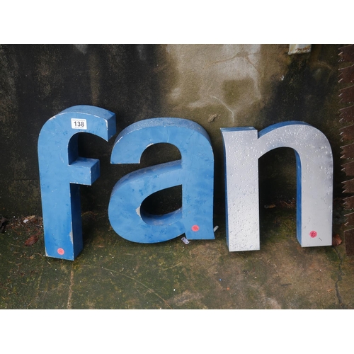 138 - 3 LARGE METAL LETTERS