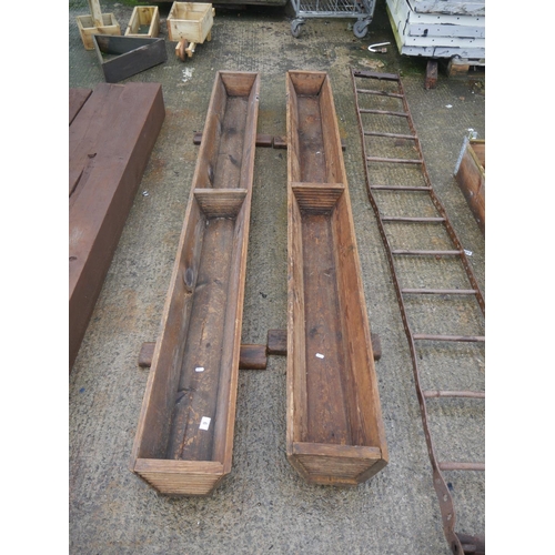 6 - 2 WOODEN TROUGHS