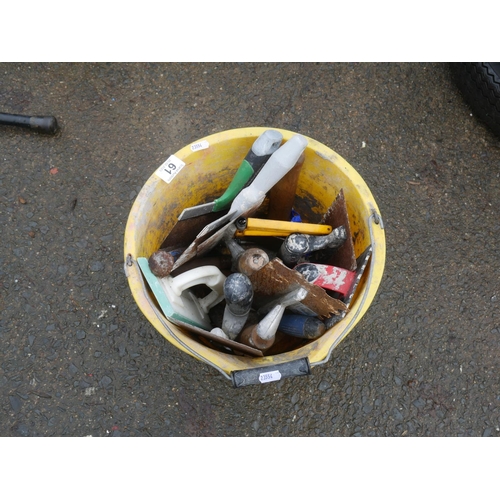 61 - BUCKET OF BUILDING TOOLS