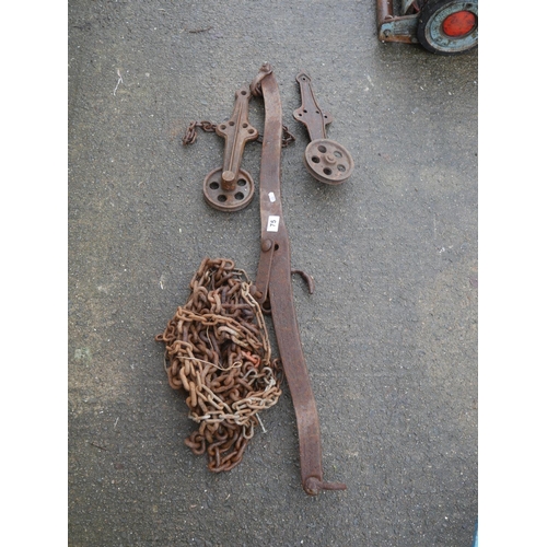 75 - SWIVEL TREE, PULLEYS ETC