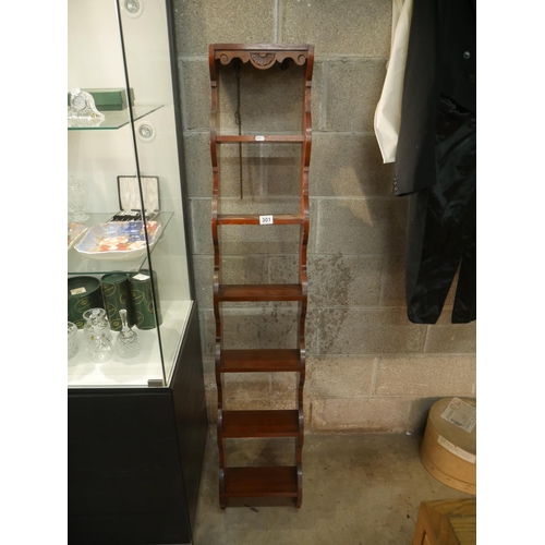 301 - ANTIQUE SLIM MAHOGANY BOOKCASE