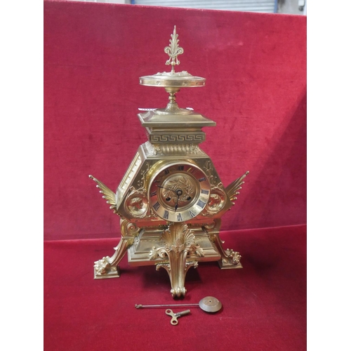 306 - BRASS MANTLE CLOCK