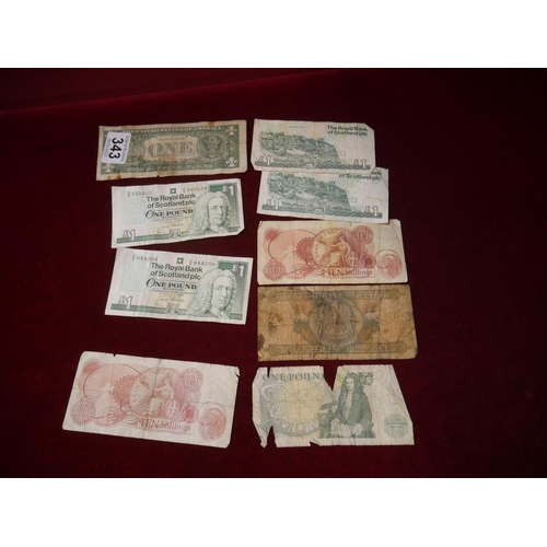 343 - SELECTION OF BANK NOTES