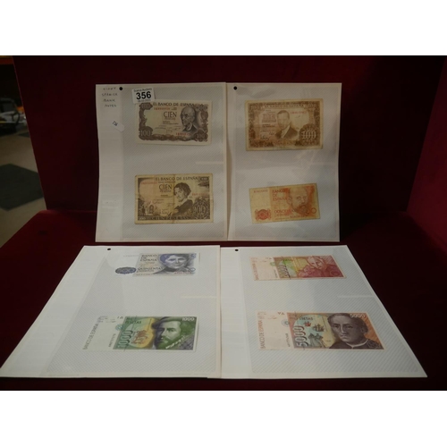 356 - 8 SPANISH BANK NOTES