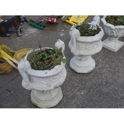 127 - 2 CONCRETE PLANTERS