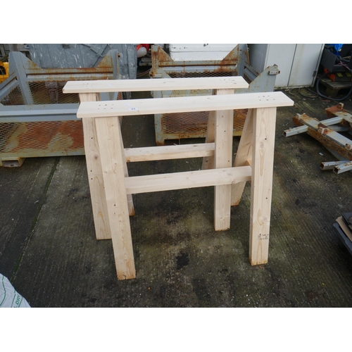 23 - 2 WOODEN TRESTLES