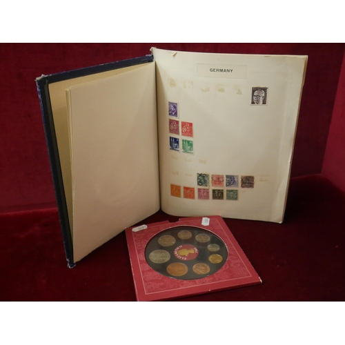 416 - STAMP COLLECTION & COIN SET