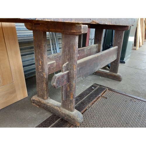 154 - ANTIQUE WORK BENCH