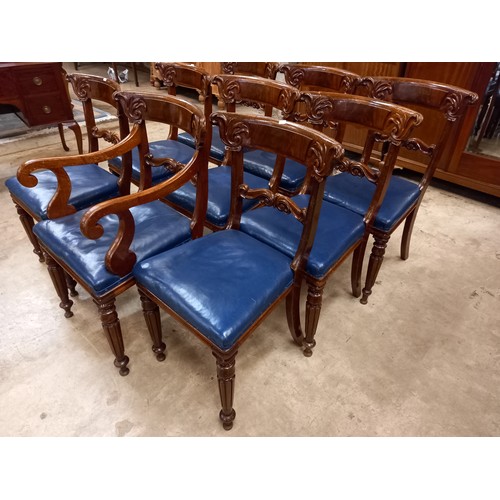 538 - SET OF 9 VICTORIAN REGENCY STYLE DINING CHAIRS - ONLY 1 CARVER