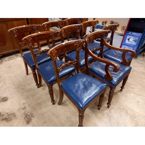 538 - SET OF 9 VICTORIAN REGENCY STYLE DINING CHAIRS - ONLY 1 CARVER