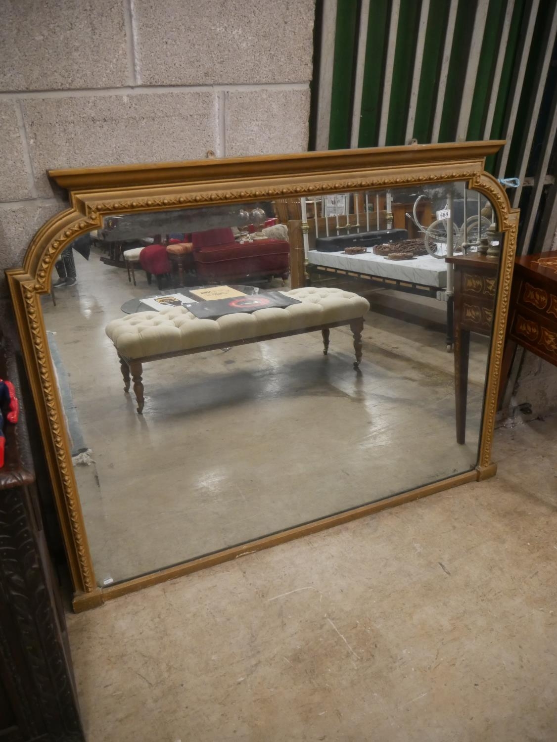 ANTIQUE GILT OVERMANTLE MIRROR