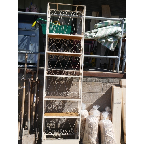 142 - WROUGHT IRON SHELVING UNIT