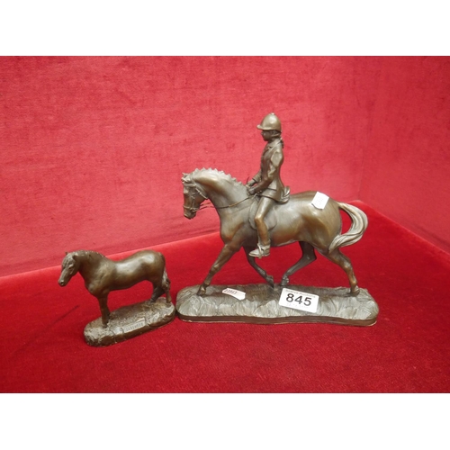 845 - BRONZE EFFECT HORSE & FOAL