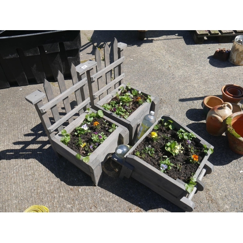 87 - 3 WOODEN PLANTERS