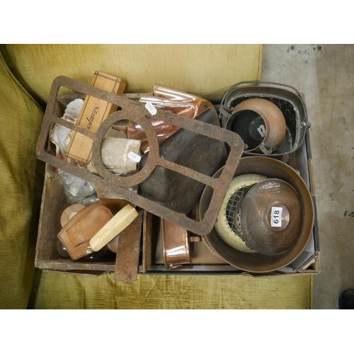 618 - LOT OF COPPER ITEMS ETC